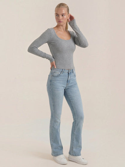 Marian Long-Sleeve Scoop-Neck Top