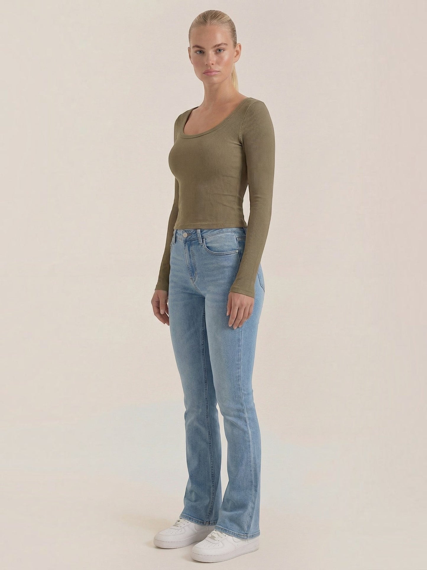 Marian Long-Sleeve Scoop-Neck Top