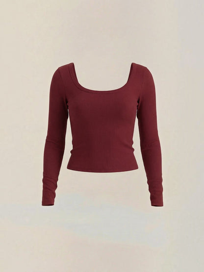Marian Long-Sleeve Scoop-Neck Top