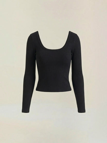 Marian Long-Sleeve Scoop-Neck Top