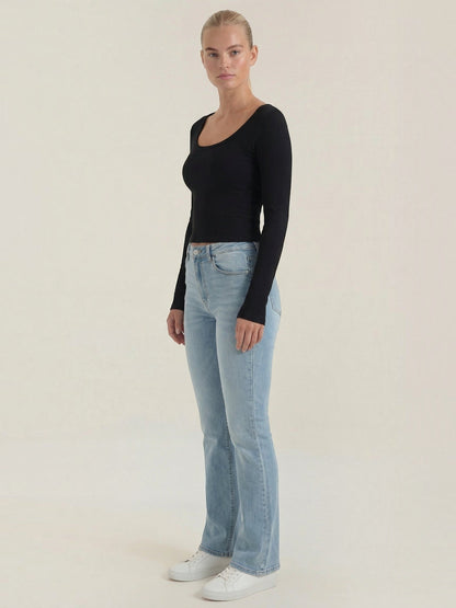 Marian Long-Sleeve Scoop-Neck Top