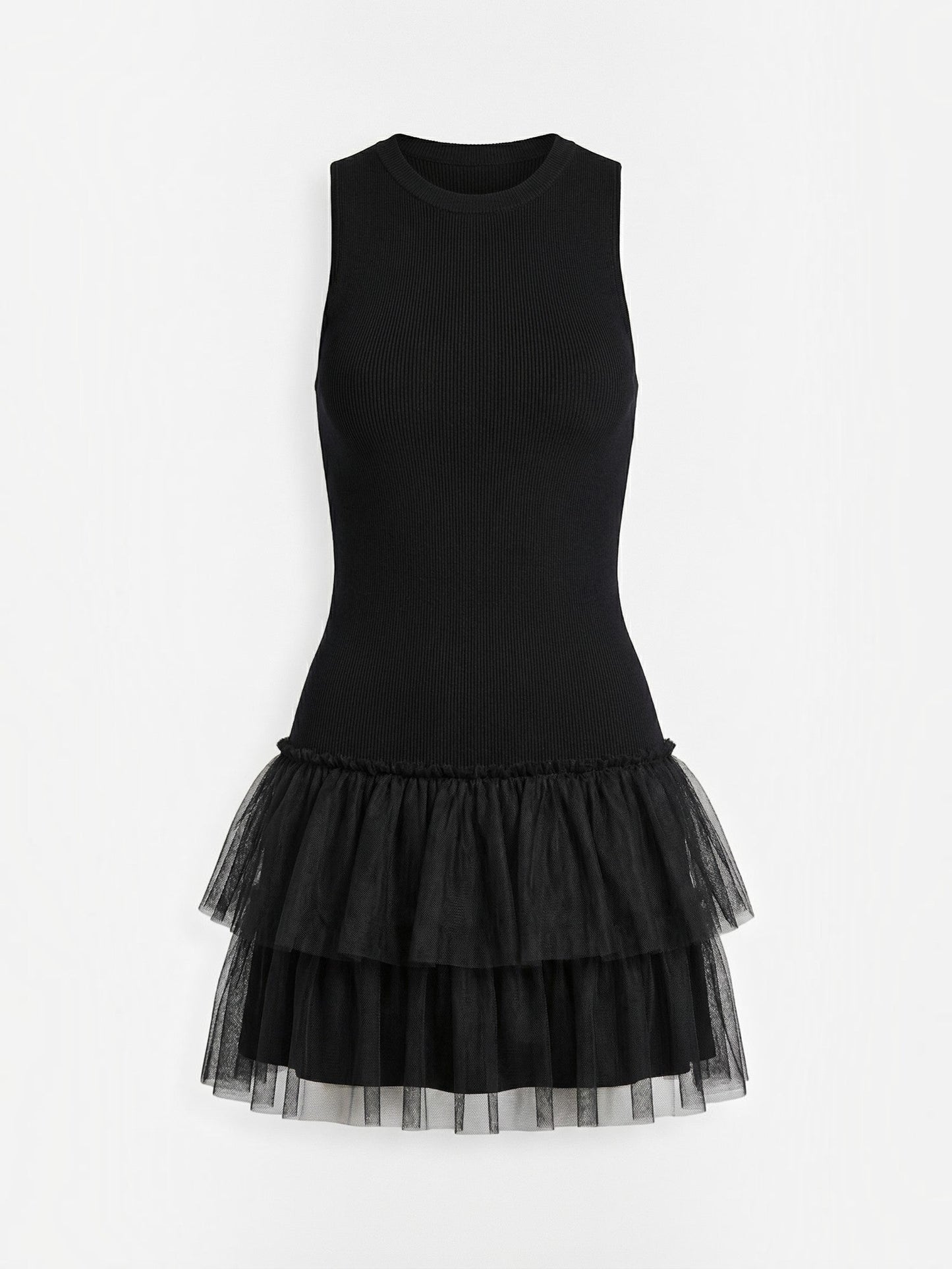 Nadia High-Neck Tulle Mini Dress
