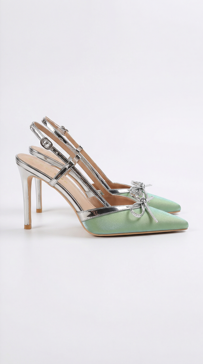 Rebecca Satin Bow Court Heels